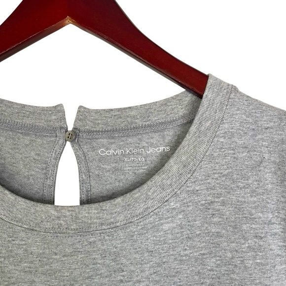 Calvin Klein cotton romper short sleeve drawstring waist grey women’s XL NWT - Picture 5 of 8